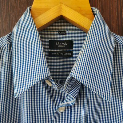 T-Shirts & Shirts  John Louis Half Sleeve Formal Blue Checkered