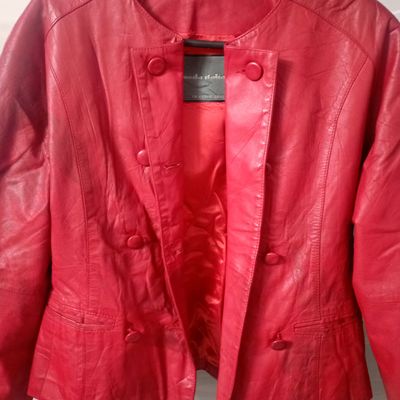 Buy SKY LINE Men's Red Stripe Genuine Real Leather Jacket at Amazon.in