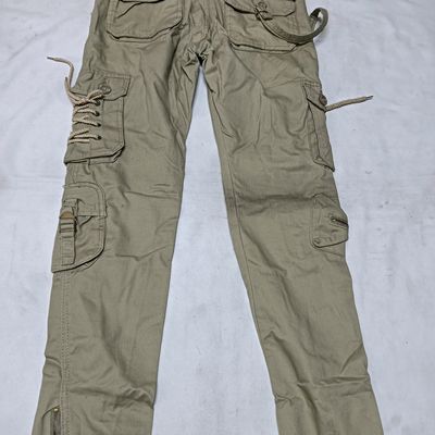 MAGCOMSEN Ladies Cargo Pants Casual Cotton Work Pants 6 Pockets Elastic  Waistband Stylish Trousers Army Green XS at Amazon Women's Clothing store