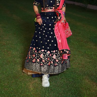 Blue Bridal Indian Pakistani Bridal Lehenga In Velvet SRZC1107 –  ShreeFashionWear