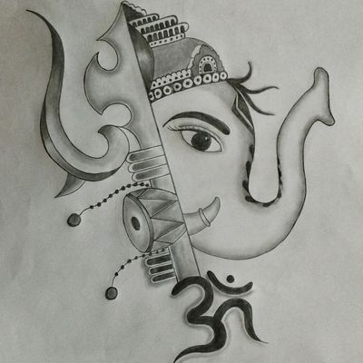 Lord ganesha drawing Cut Out Stock Images & Pictures - Alamy