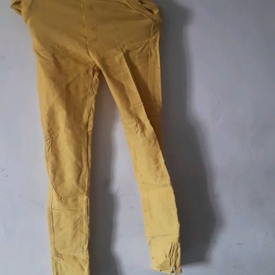 Jaipur Kurti Women Yellow Yoke Design Handloom Kurta with Trousers -  Absolutely Desi