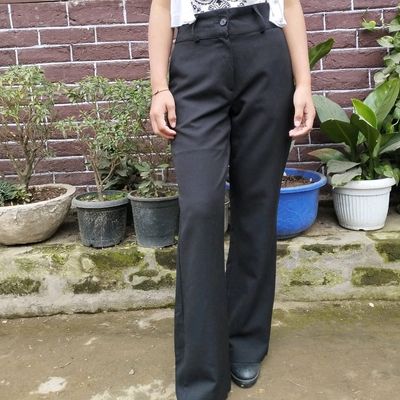 Buy POPWINGS Women's Regular Fit Polyester Pants (POPT01916_Black_S) at  Amazon.in