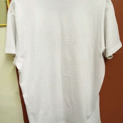 HERE&NOW Men White Pure Cotton T-shirt