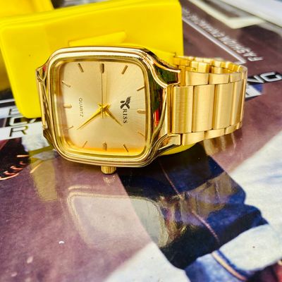 Buy Original Gold Plated Golden Watch Hmtg-w9077 And Premium White Dial  Golden Chain Watch Online In India At Discounted Prices