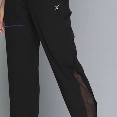 BLACK ACTIVEWEAR TRACK PANTS