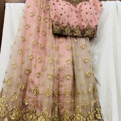 Buy FEALDEAL Women's Pink semi-stitched cancan lehenga and with dupatta at  Amazon.in