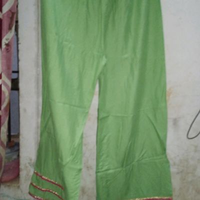 Women's green plain Cotton palazzo pants - Sritika - 3301484