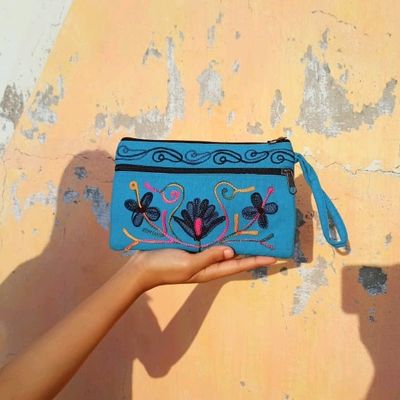 Hand block printed fabric womens multicoloured clutch (8x4 inches) – Aarika  Decor
