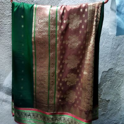 Banarasi silk Copper zari woven south indian saree with Blouse