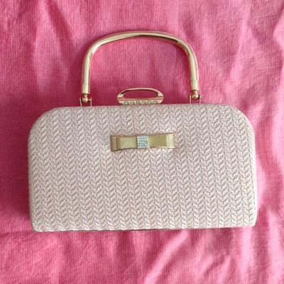 Pale Pink Purse Round Handle Patent Leather Purse | Baginning