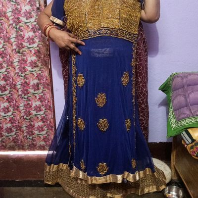 Buy Bollywood Lehengas - Turquoise Multi Zari Embroidery Wedding Silk  Lehenga At Hatkay