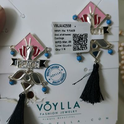 Voylla Brass Silver Oxidised Plating Moksha Boho Style Jhumki Earrings for  Women and Girls : Amazon.in: Fashion