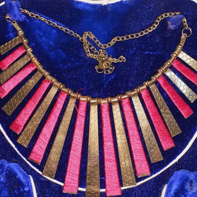 Pink sales thread necklace