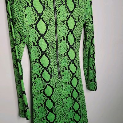 Neon green sale snakeskin dress