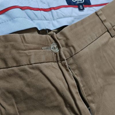 Buy Allen Solly Men Khaki Slim Fit Solid Formal Trousers Online