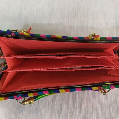 Buy SriAog Handicrafts Women Hand held bag Small Size Banjara Traditional  Mini Handle Bag handmade Hand Purse Cotton 8.5x.7x2.5 Inch Size original  Beads Thread Work (yellow handbags for women) Online at Best