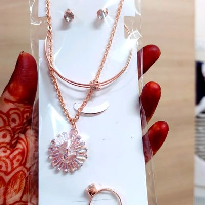 GROFRY 4Pcs/Set Necklace Earrings Ring Bracelet Hollow Out Heart Pendant Jewelry  Jewelry Set for Daily Wear - Walmart.com