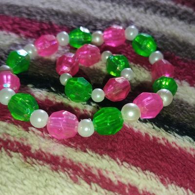 Buy ZAVERI PEARLS Set Of 2 Pink & Mint Green Multistrand Kundan & Beads  Ethnic Bracelet For Women-ZPFK16850 at Amazon.in