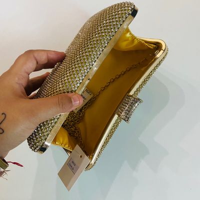 fcity.in - Fancy Unique Trendy Women Golden Resin Box Clutch With Sling  Party