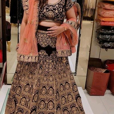Buy Peach Nectar Floral and Peacock Patterned Bridal Lehenga Online in  India @Mohey - Mohey for Women