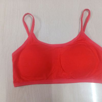 Front Design Padded Bra - Red