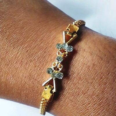22K Multi Tone Gold Bracelet W/ Open Column Design & Drawstring Closur –  Virani Jewelers