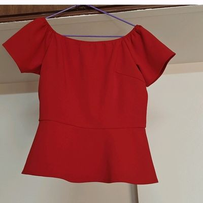 Pretty Red Peplum Top – iVision Boutique