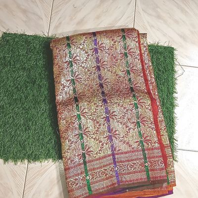 Sea Green Pure Banarasi Silk Saree With Kutchi Work & Mirror Heavy Work -  VJV Now - India | Silk sarees, Saree, Pure products