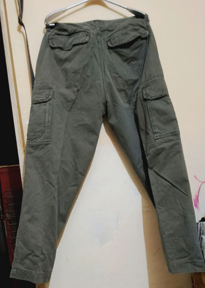 Jeans & Pants | Man Olive Green Color Cargo Pant 6 Pocket | Freeup