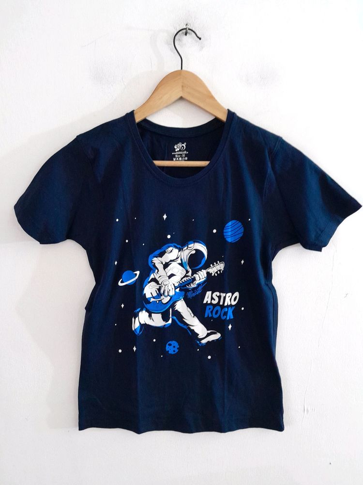 Navy Blue Printed T-Shirt (Boy's)