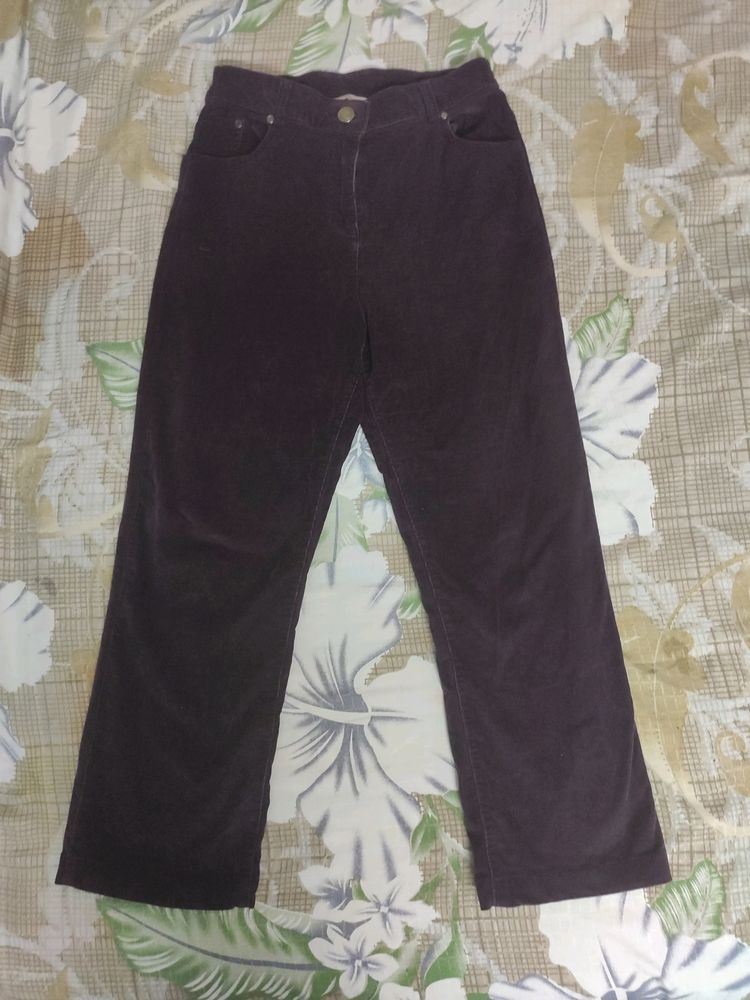 Jeans & Trousers | DARK PURPLE WIDE LEG COTRISE PALAZZO JEANS | Freeup