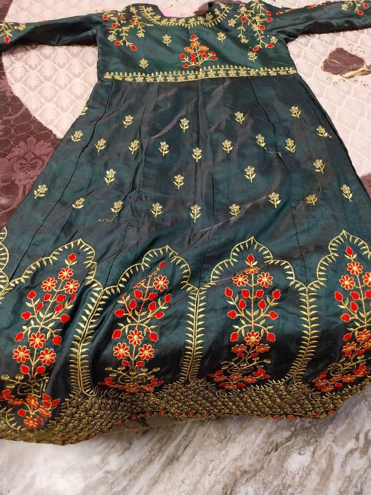 Ethnic Gowns | Green Embrody Gawn | Freeup